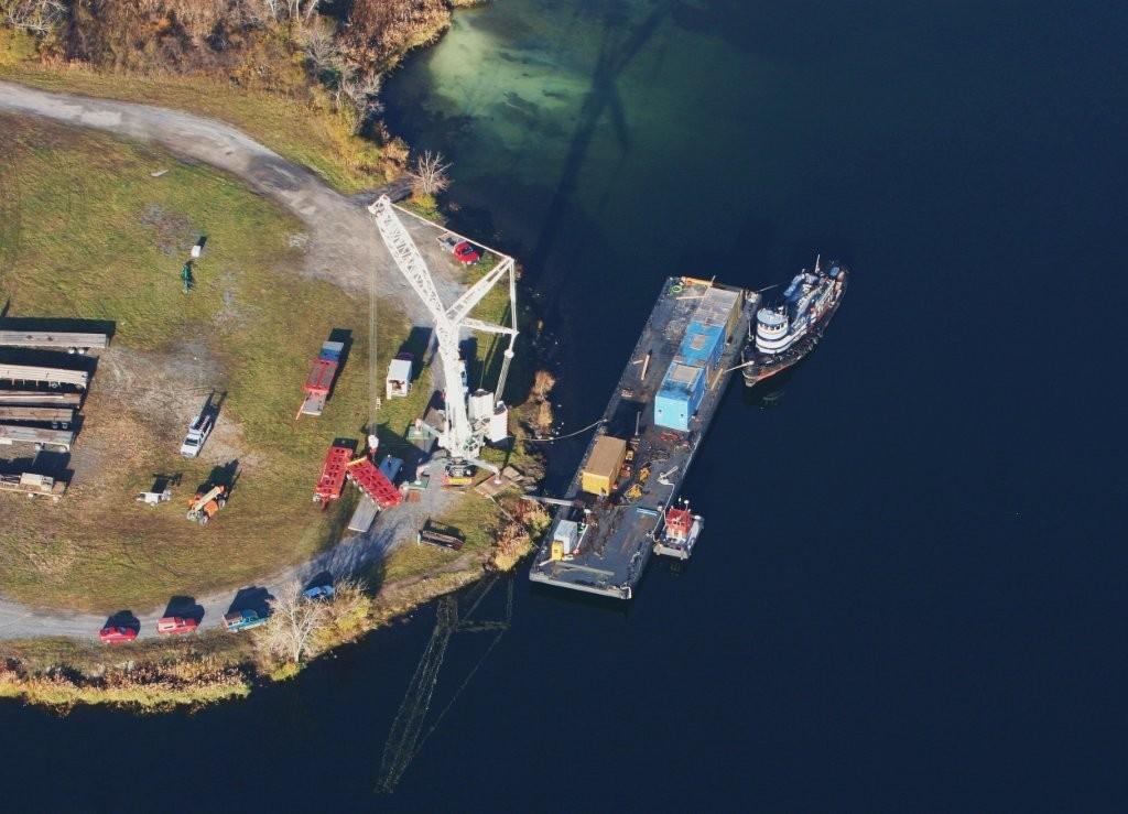 Aerial view of project cargo operations